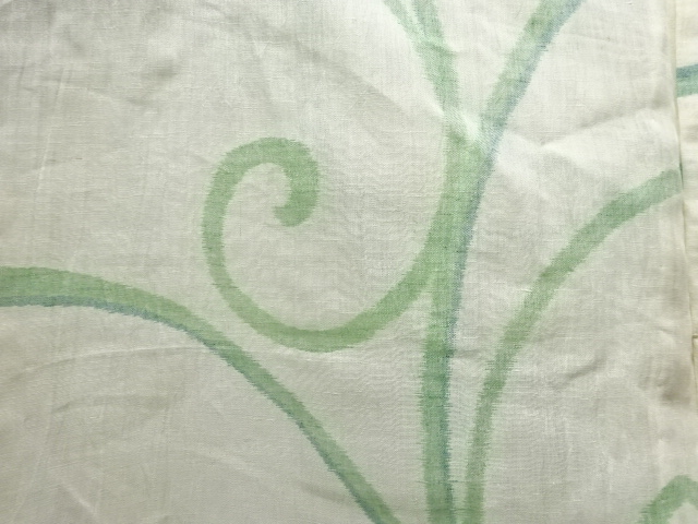 アンティーク 本場小千谷ちぢみ 唐草模様織り出し着物